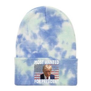 Donald Trump Most Wanted For President 2024 Pro Mugshot Tie Dye 12in Knit Beanie