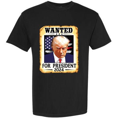 Donald Trump Mug Shot Wanted For Us President 2024 Garment-Dyed Heavyweight T-Shirt