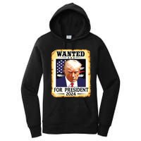 Donald Trump Mug Shot Wanted For Us President 2024 Women's Pullover Hoodie