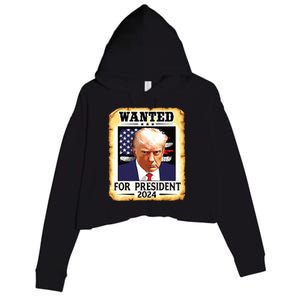 Donald Trump Mug Shot Wanted For Us President 2024 Crop Fleece Hoodie