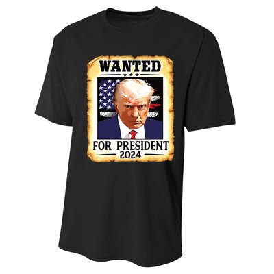 Donald Trump Mug Shot Wanted For Us President 2024 Performance Sprint T-Shirt