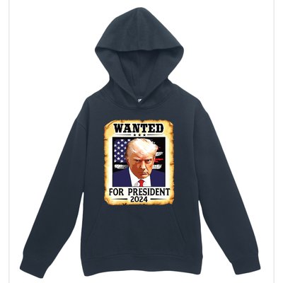 Donald Trump Mug Shot Wanted For Us President 2024 Urban Pullover Hoodie