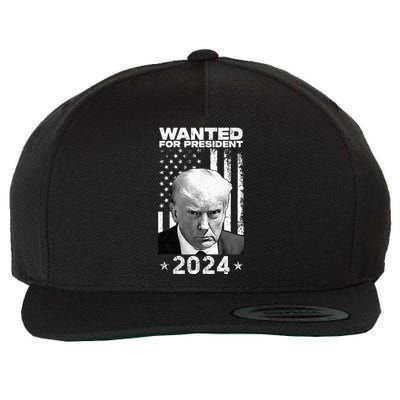 Donald Trump Mug Shot Wanted For U.S. President 2024 Wool Snapback Cap