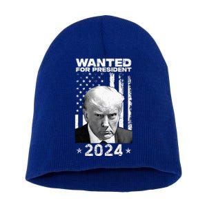 Donald Trump Mug Shot Wanted For U.S. President 2024 Short Acrylic Beanie