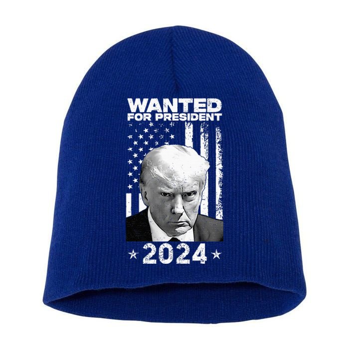 Donald Trump Mug Shot Wanted For U.S. President 2024 Short Acrylic Beanie