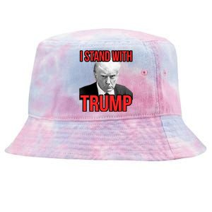 Donald Trump Mugshot Photo I Stand With Trump 2024 Mug Shot Gift Tie-Dyed Bucket Hat