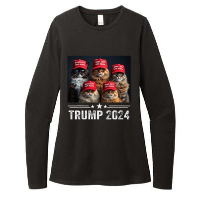 Donald Trump Make Cats Safe Again Red Hat 2024 Womens CVC Long Sleeve Shirt