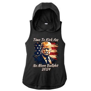 Donald Trump My President 2024 America Mug Shot Flag Funny Ladies PosiCharge Tri-Blend Wicking Draft Hoodie Tank