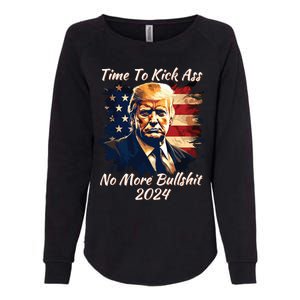 Donald Trump My President 2024 America Mug Shot Flag Funny Womens California Wash Sweatshirt