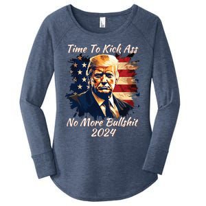 Donald Trump My President 2024 America Mug Shot Flag Funny Women's Perfect Tri Tunic Long Sleeve Shirt