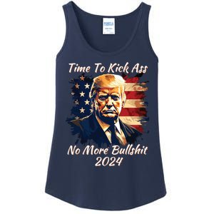 Donald Trump My President 2024 America Mug Shot Flag Funny Ladies Essential Tank