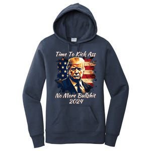 Donald Trump My President 2024 America Mug Shot Flag Funny Women's Pullover Hoodie