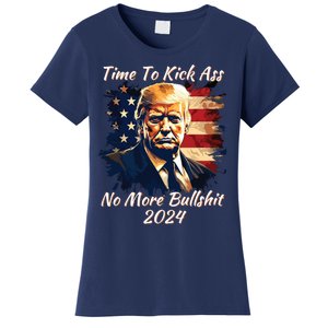 Donald Trump My President 2024 America Mug Shot Flag Funny Women's T-Shirt