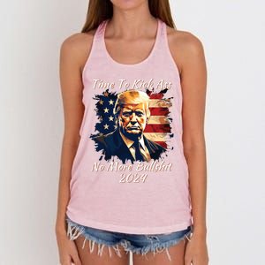 Donald Trump My President 2024 America Mug Shot Flag Funny Women's Knotted Racerback Tank