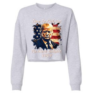 Donald Trump My President 2024 America Mug Shot Flag Funny Cropped Pullover Crew