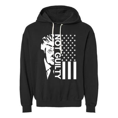 Donald Trump Mugshot 2024 Not Guilty Supporter Usa Flag Garment-Dyed Fleece Hoodie