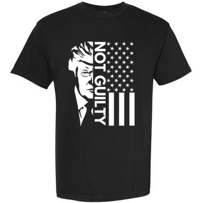 Donald Trump Mugshot 2024 Not Guilty Supporter Usa Flag Garment-Dyed Heavyweight T-Shirt