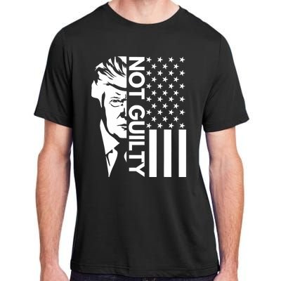 Donald Trump Mugshot 2024 Not Guilty Supporter Usa Flag Adult ChromaSoft Performance T-Shirt