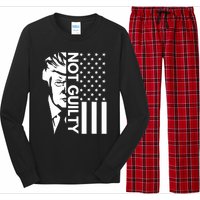 Donald Trump Mugshot 2024 Not Guilty Supporter Usa Flag Long Sleeve Pajama Set