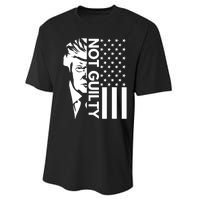 Donald Trump Mugshot 2024 Not Guilty Supporter Usa Flag Performance Sprint T-Shirt