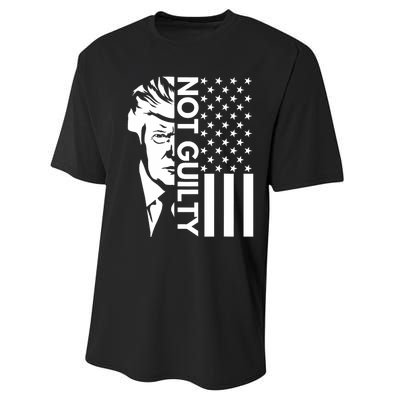 Donald Trump Mugshot 2024 Not Guilty Supporter Usa Flag Performance Sprint T-Shirt