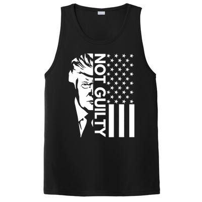 Donald Trump Mugshot 2024 Not Guilty Supporter Usa Flag PosiCharge Competitor Tank