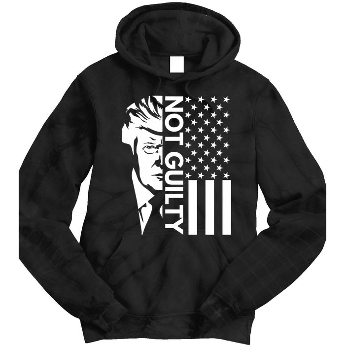 Donald Trump Mugshot 2024 Not Guilty Supporter Usa Flag Tie Dye Hoodie