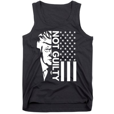 Donald Trump Mugshot 2024 Not Guilty Supporter Usa Flag Tank Top