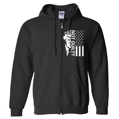 Donald Trump Mugshot 2024 Not Guilty Supporter Usa Flag Full Zip Hoodie