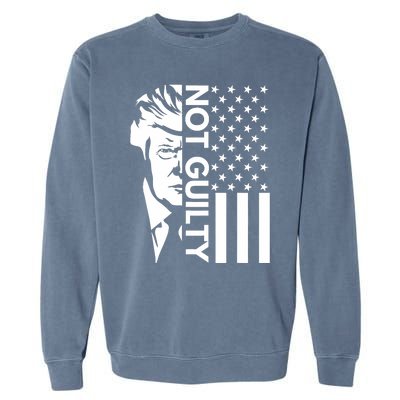 Donald Trump Mugshot 2024 Not Guilty Supporter Usa Flag Garment-Dyed Sweatshirt