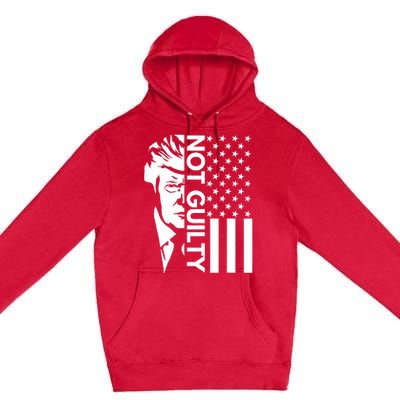 Donald Trump Mugshot 2024 Not Guilty Supporter Usa Flag Premium Pullover Hoodie