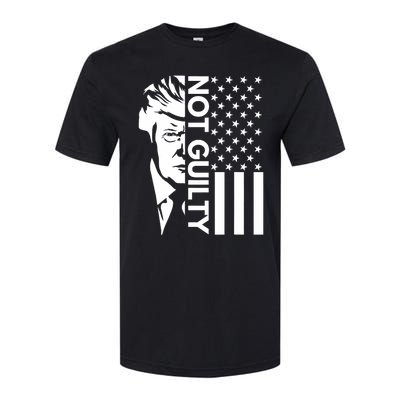 Donald Trump Mugshot 2024 Not Guilty Supporter Usa Flag Softstyle® CVC T-Shirt