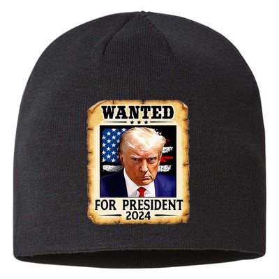 Donald Trump Mug Shot Wanted For U.S. President 2024 Sustainable Beanie