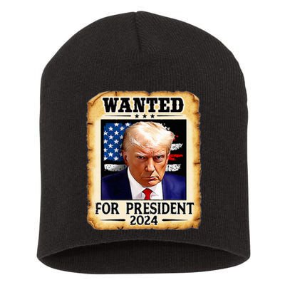 Donald Trump Mug Shot Wanted For U.S. President 2024 Short Acrylic Beanie