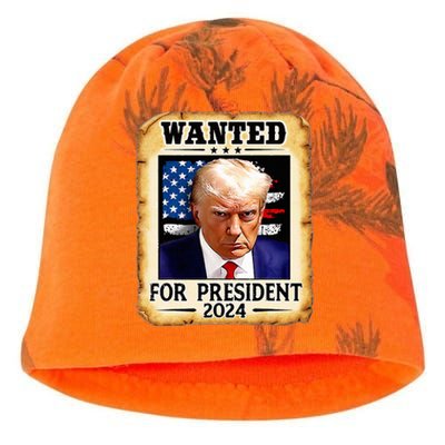 Donald Trump Mug Shot Wanted For U.S. President 2024 Kati - Camo Knit Beanie