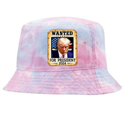 Donald Trump Mug Shot Wanted For U.S. President 2024 Tie-Dyed Bucket Hat