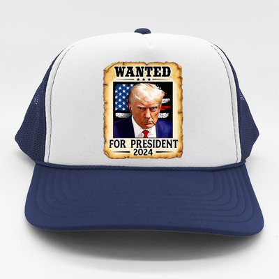 Donald Trump Mug Shot Wanted For U.S. President 2024 Trucker Hat