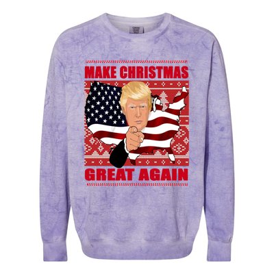 Donald Trump Make Christmas Great Again Cute Gift Colorblast Crewneck Sweatshirt