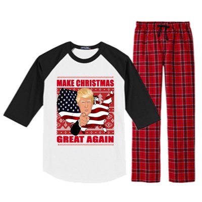 Donald Trump Make Christmas Great Again Cute Gift Raglan Sleeve Pajama Set