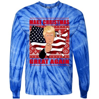 Donald Trump Make Christmas Great Again Cute Gift Tie-Dye Long Sleeve Shirt