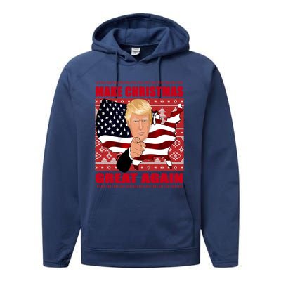 Donald Trump Make Christmas Great Again Cute Gift Performance Fleece Hoodie