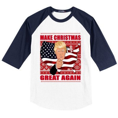 Donald Trump Make Christmas Great Again Cute Gift Baseball Sleeve Shirt