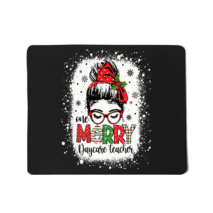 Daycare Teacher Messy Bun Preschool Teacher Christmas Mousepad