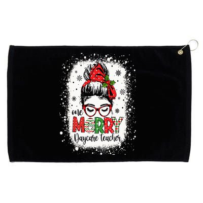 Daycare Teacher Messy Bun Preschool Teacher Christmas Grommeted Golf Towel