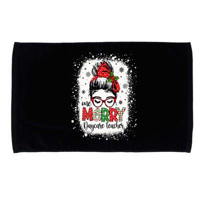 Daycare Teacher Messy Bun Preschool Teacher Christmas Microfiber Hand Towel