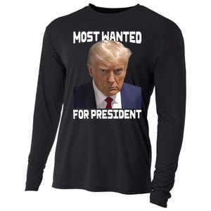 Donald Trump Most Wanted For President 2024 For America Cooling Performance Long Sleeve Crew