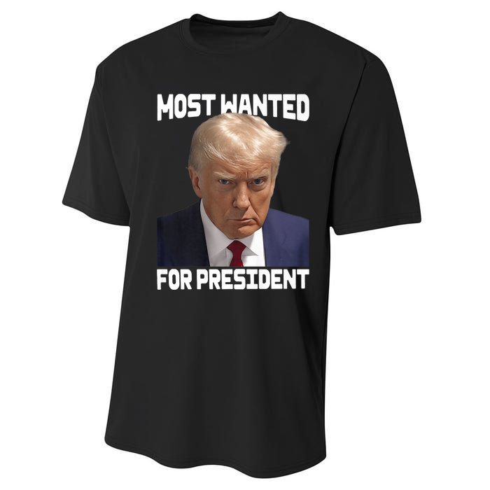 Donald Trump Most Wanted For President 2024 For America Performance Sprint T-Shirt