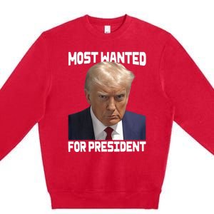 Donald Trump Most Wanted For President 2024 For America Premium Crewneck Sweatshirt