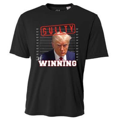 Donald Trump Mug Shot Guilty Of Winning Funny 2024 Election Cooling Performance Crew T-Shirt