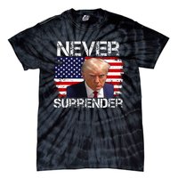 Donald Trump Mug Shot Never Surrender 2024 Tie-Dye T-Shirt